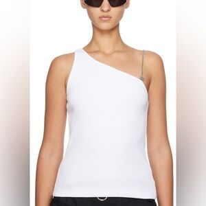 Givenchy White One-Shoulder Tank Top